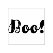 Boo! Schwarze Halloween Typografie Moderne Art Gummistempel (Prägung)