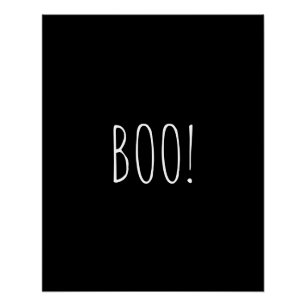 Boo-schwarze spooky typografie lustig niedlich Hal Poster