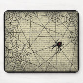 Boo-schwarze Witwen-Spinne u. gruseliger Text für Mousepad (Vorne)