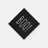 Boo. Schwarzes Minimalistisches niedliches Hallowe Serviette (Ecke)