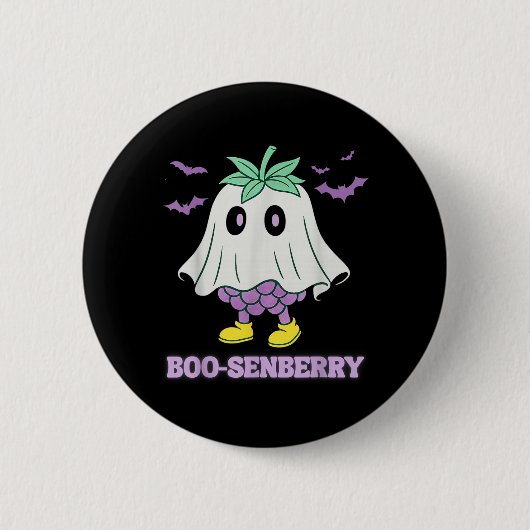 Boo-Senberry Boysenberry Geist Gruselig Lustig Button (Vorderseite)
