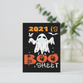 Boo Sheet Funny Ghost Halloween Postcard Postkarte (Stehend Vorderseite)