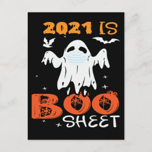 Boo Sheet Funny Ghost Halloween Postcard Postkarte