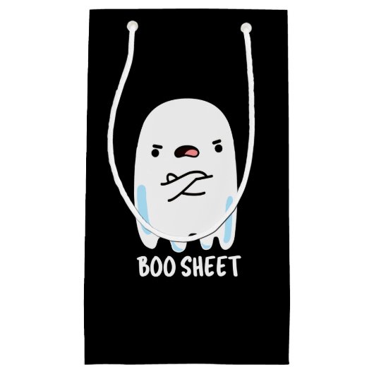 Boo Sheet Funny Halloween Ghost Pun Dark BG Kleine Geschenktüte (Vorderseite)