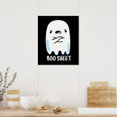 Boo Sheet Funny Halloween Ghost Pun Dark BG Poster (Küche)
