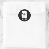 Boo Sheet Funny Halloween Ghost Pun Dark BG Runder Aufkleber (Tasche)
