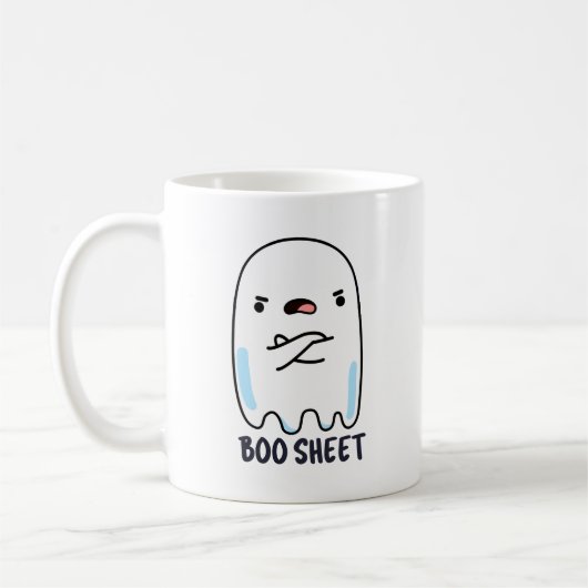 Boo Sheet Funny Halloween Ghost Pun Kaffeetasse (Links)