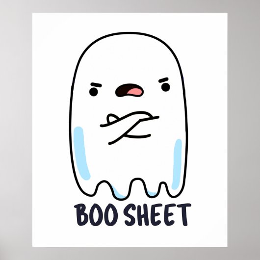 Boo Sheet Funny Halloween Ghost Pun Poster (Vorne)