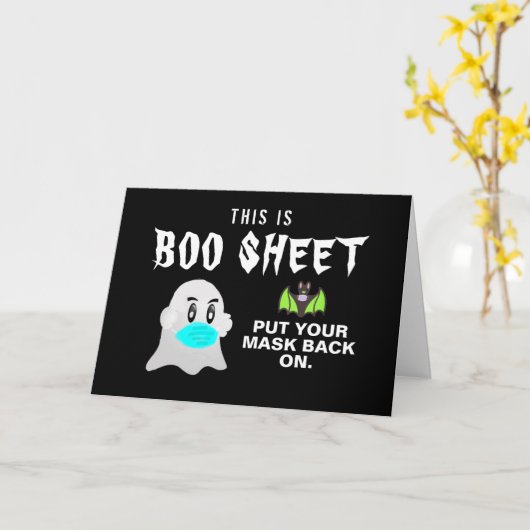 Boo Sheet Funny Halloween Zitat 2021 Personalisier Karte (Gelbe Blume)