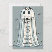 BOO! Sheet Ghost Vintag Green Halloween Einladung (Vorderseite)