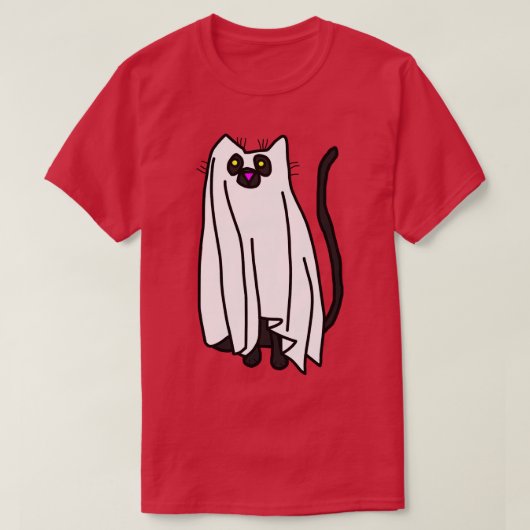 Boo Sheet Halloween Cat T-Shirt (Design vorne)