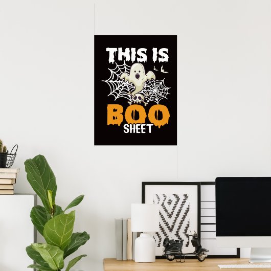 Boo Sheet Halloween Decor Funny Ghost Poster (Heimbüro)