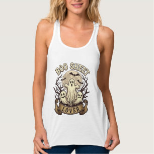 Boo Sheet Liebhaber Halloween Geister Mond Flederm Tank Top