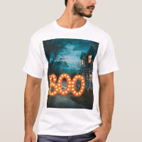 Boo Skeleton Pumpkin Spuk House Halloween T-Shirt