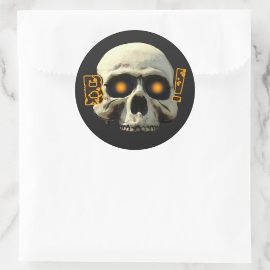 Boo Skull Runder Aufkleber (Tasche)