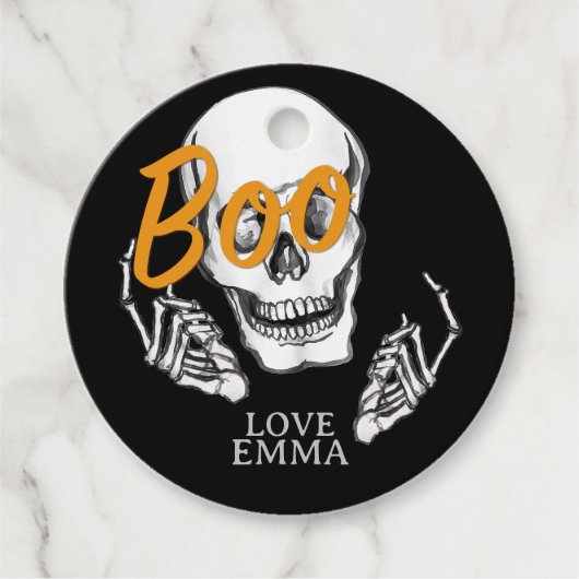 Boo Skull Tag 👓 Geschenkanhänger (Vorderseite)