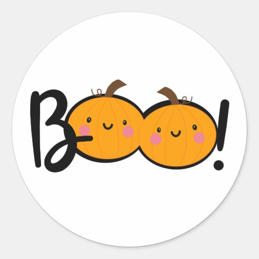Boo Smiling Pumpkin Halloween Stickers (Vorderseite)