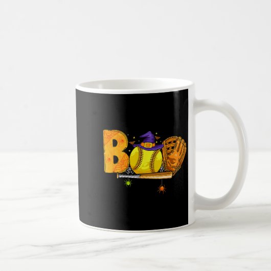 Boo Softball Player Catcher Tcher Funny Halloween Kaffeetasse (Rechts)
