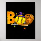 Boo Softball Player Catcher Tcher Funny Halloween  Poster (Vorne)