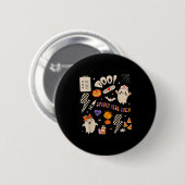 Boo Soky Peds Crew Ghost Pediatric Nurse Halloween Button (Vorne & Hinten)