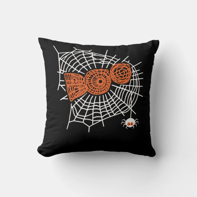 Boo Spider Web Funny Niedlich Spider Web Grafik Kissen (Vorderseite)