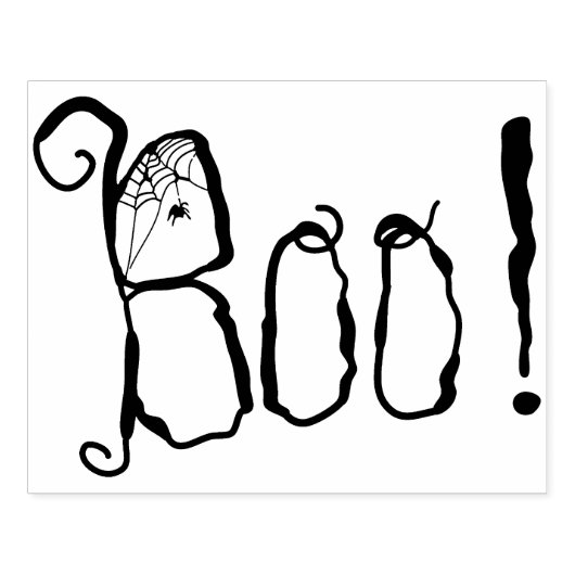 Boo! | Spider Web | Halloween Gummistempel (Prägung)