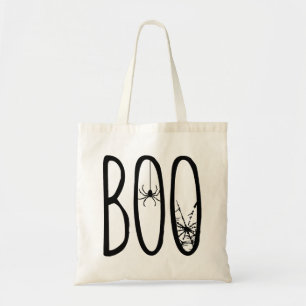 Boo-Spinne und Spinnennetz Gruselige Halloween-Ein Tragetasche