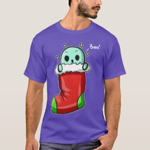 Boo Spirit in Christmas Chimney Socken Weihnachtsb T-Shirt