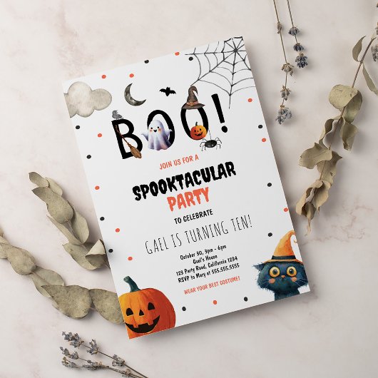 Boo Spooktacular Halloween Kindergeburtstag Einladung