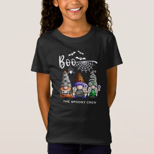 Boo Spooky Crew Halloween Gnomes T-Shirt (Vorderseite)
