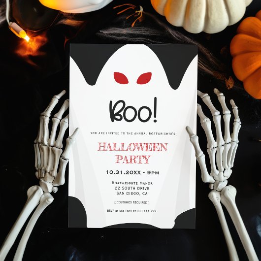 Boo! Spooky-Ghost-Halloween-Party Einladung