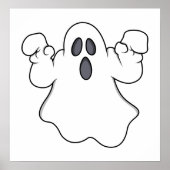 Boo! Spooky Halloween Ghost Poster (Vorne)