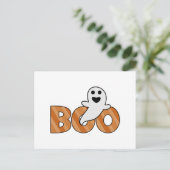 BOO Spooky Halloween Postkarte (Stehend Vorderseite)