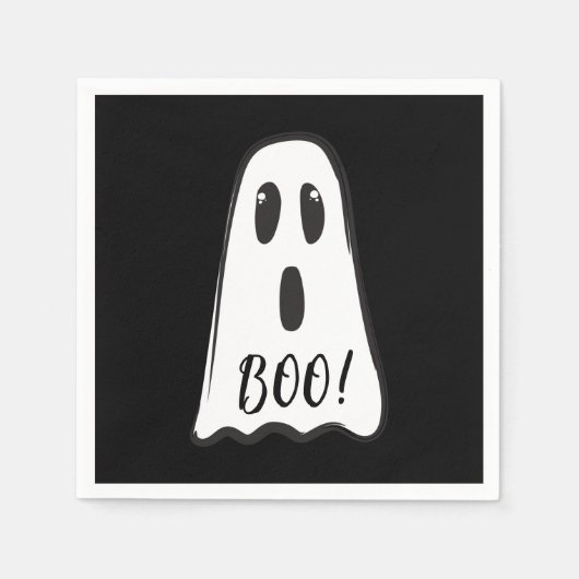 BOO! Spooky Niedlich Ghost Halloween Kostüm Party Serviette (Vorderseite)