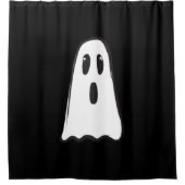 BOO! Spooky Niedlich Ghost Halloween Schwarz-weiß Duschvorhang (Vorderseite)