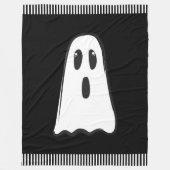 BOO! Spooky Niedlich Ghost Halloween Schwarz-weiß Fleecedecke (Vorderseite)