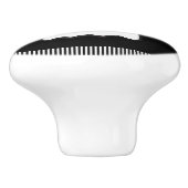 BOO! Spooky Niedlich Ghost Halloween Schwarz-weiß Keramikknauf (Seitenansicht)