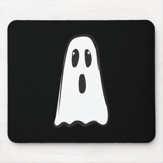 BOO! Spooky Niedlich Ghost Halloween Schwarz-weiß Mousepad (Vorne)
