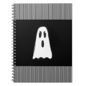 BOO! Spooky Niedlich Ghost Halloween Schwarz-weiß Notizblock (Vorderseite)