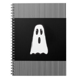 BOO! Spooky Niedlich Ghost Halloween Schwarz-weiß Notizblock