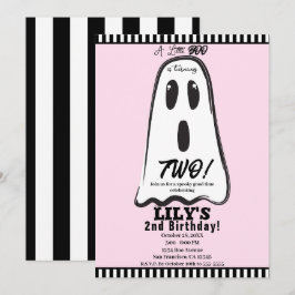 BOO! Spooky Niedlich Ghost Pink Halloween Geburtst Einladung