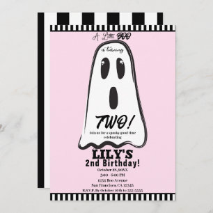 BOO! Spooky Niedlich Ghost Pink Halloween Geburtst Einladung
