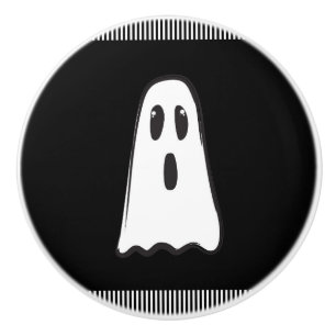 BOO! Spuk süßer Geist Halloween Schwarz Weiß Keramikknauf
