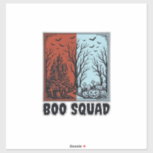 Boo Squad Vintage Halloween-Kürbis-Shirt-Design_1 Aufkleber