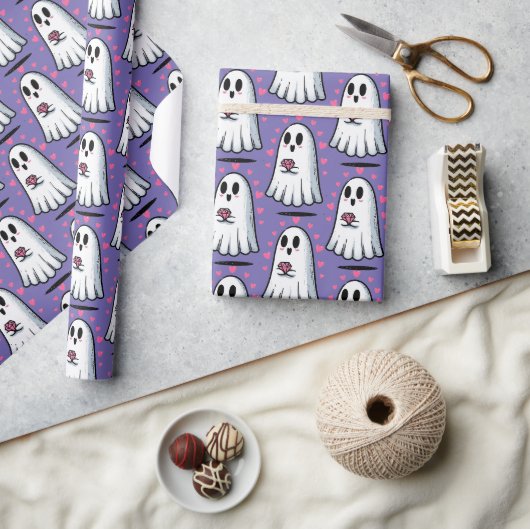 Boo stand auf geschenkpapier (Kunsthandwerk)