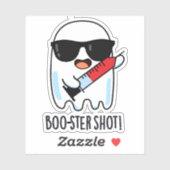 Boo-ster Shot Funny Ghost Vaccine Pun Aufkleber (Blatt)