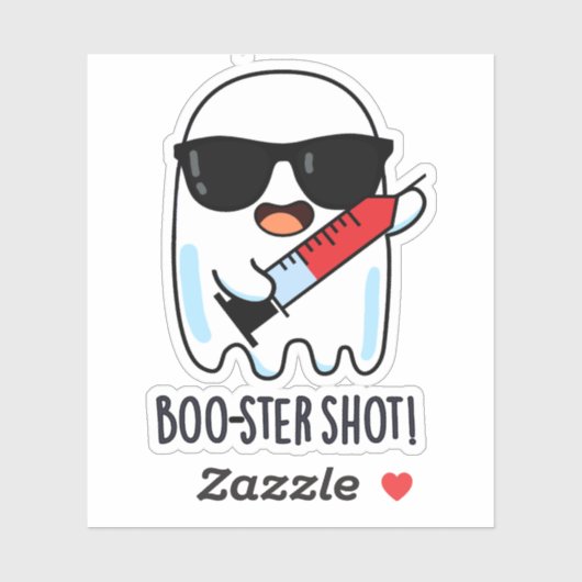 Boo-ster Shot Funny Ghost Vaccine Pun Aufkleber (Blatt)
