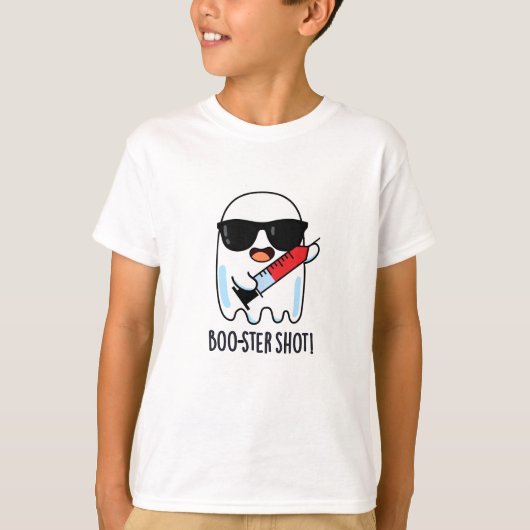 Boo-ster Shot Funny Ghost Vaccine Pun T-Shirt (Vorderseite)