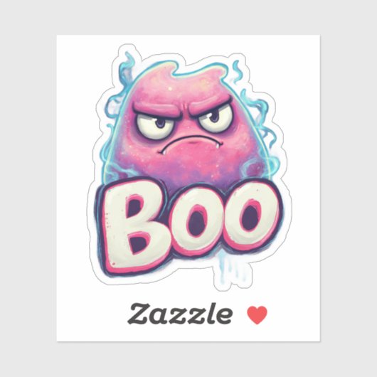 Boo Sticker | Niedlich Grumpy Ghost Decal | Funny (Blatt)