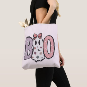 Boo Super Niedlich Ghost Pastel Pink Halloween Tasche